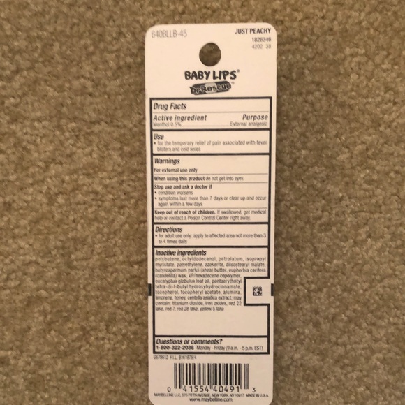 Maybelline Baby Lips Dr. Rescue Medicated Balm #45 “Just Peachy” - Picture 3 of 4